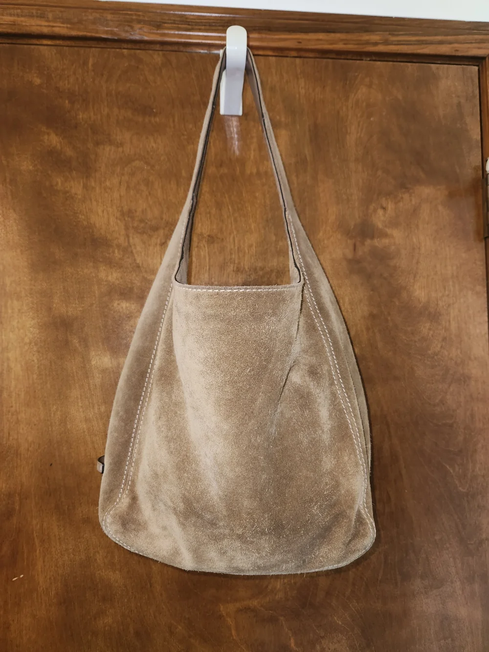 Michael Kors Lena Suede Shoulder Tote Bag in Taupe